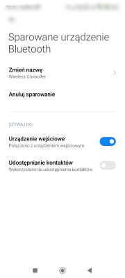 Zrzut ekranu opcji Bluetooth na urządzeniu mobilnym.
