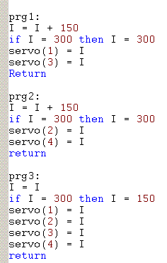 Program do sterowania 4 serwami napisany w BASCOMIE