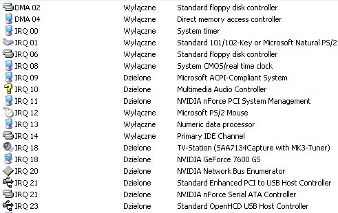 MSI K9N4 Ultra-F - karty PCI nie działają poprawnie, restart systemu