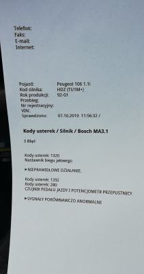 Peugeot 106 - wysoka emisja spalin mimo nowego katalizatora, co robić?