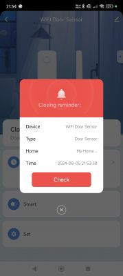 WiFi Door Sensor Closing Reminder Closing reminder from the WiFi door sensor.