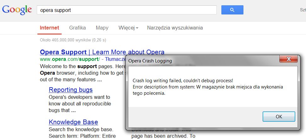 Opera crash reporter что это