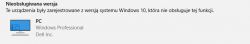Komunikat o nieobsługiwanej wersji systemu Windows na komputerze.