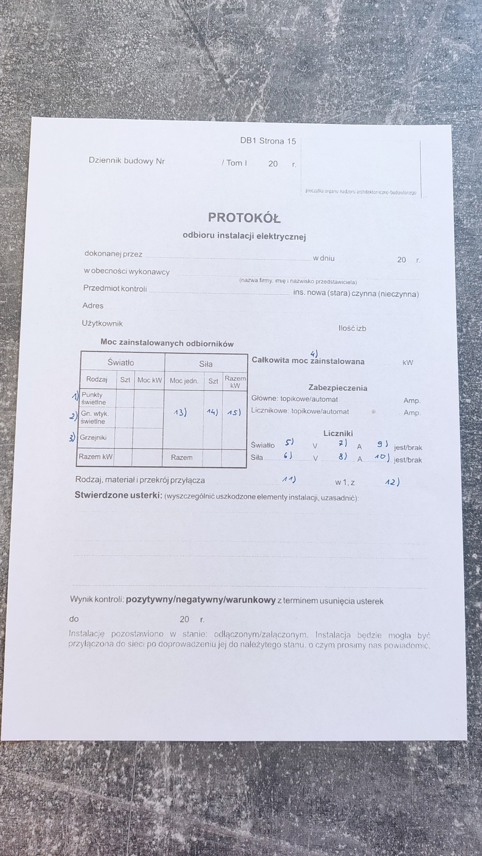 Protokół Odbioru Instalacji Elektrycznej Jak To Wypełnić 8094