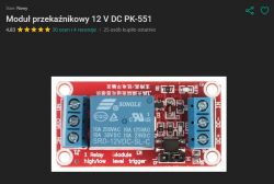 Moduł przekaźnikowy 12 V DC PK-551 na czerwonej płytce PCB.