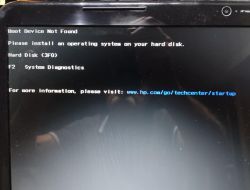 Komunikat BIOS-u „Boot Device Not Found” na ekranie laptopa HP