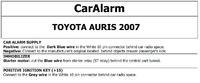 Toyota Auris 2008 - Schemt instalacji, zlokalizowanie ACC