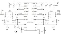 Schemat zasilacza z kontrolerem APW7159C i elementami APM3106, APM3109