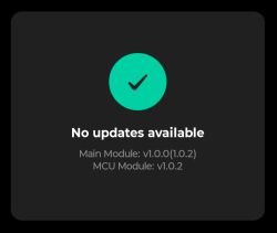Tuya app message: no updates available, module version 1.0.0 (1.0.2)