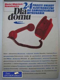 Okładka książki „Dla domu” z czerwonym słuchawkowym telefonem i tekstem o 24 układach elektronicznych