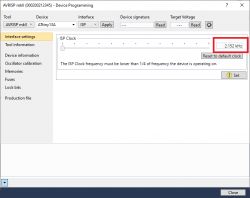 Komunikacja AVR ISP mkII z ATtiny13 przy oscylatorze 128kHz