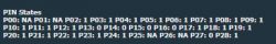 Screen displaying PIN states.