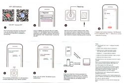 Scans of the user manual for the iOS and Android app to operate the Wi-Fi switch module.