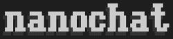 Szare logo „nanochat” w stylu ASCII na czarnym tle