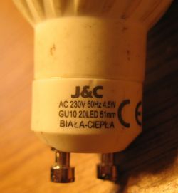 Miganie żarówki GU10 LED