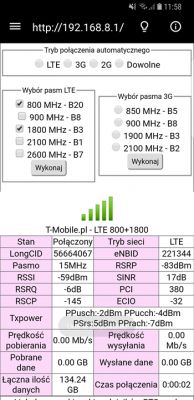 LTE signal measurements and BTS data