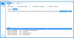 Screenshot of RDTool V1.0.21 showing firmware downloading and flashing process.