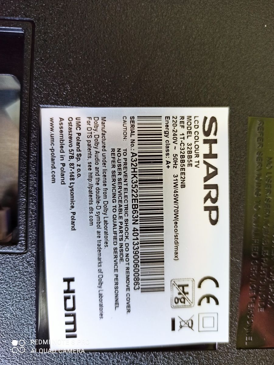 TCNOUMT SHWRMC0116 SHW/RMC/0116 Telecomando di ricambio compatibile per Sharp Aquos 3D HD Smart Freeview TV LC-24DHG6131K LC-32CHG6241K LC-43CUG8462KS LC-49CUG8461KS LC-55CUG8462KS LC-49CFG6241K