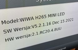Screen displaying system information for the WIWA H265 MINI LED model.