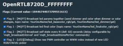 Screenshot of OpenRTL8720D settings interface with selected flag options.