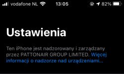 iPhone 5SE - komunikat o zarządzaniu i nadzorowaniu urządzenia