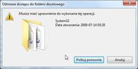 Windows 7 - Brak uprawnień administratora do kopiowania plików do /system32