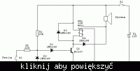 Schemat prostego klucza elektronicznego do alarmu 12V, 30W – pętla 100m