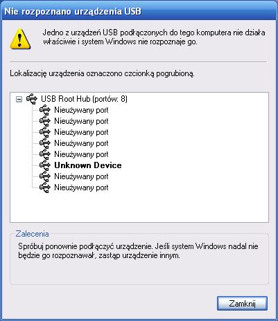 Problem z przedłuzką USB Problem z przedłuzką USB