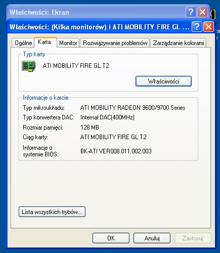 Laptop HP Compaq NW8000 nie instaluje karty graficznej?