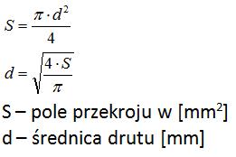 Tabela przekrojów i średnic kabli miedzianych w izolacji