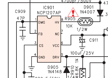 Grundig STF 72-1010/7 - zaniżone napięcia, nie startuje z trybu ST-BY
