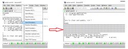 Screenshots of SecureCRT showing file transfer using the Xmodem protocol.