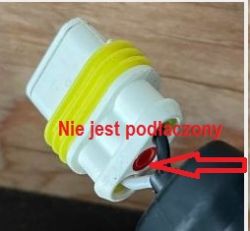 Złącze z oznaczeniem, że środkowy PIN nie jest podłączony.