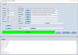 BLDevCube software interface with selected options and a success message.