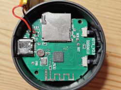 PCB with USB-C port and microSD slot inside a device Inside of a small electronic device with a PCB, USB-C port, and microSD slot