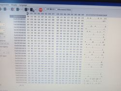 Odczyt danych w formacie szesnastkowym na ekranie komputera