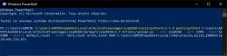 Screenshot of Windows PowerShell with a command to upload a BIN file to an ESP8266 board using Arduino IDE.