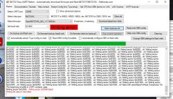 Screenshot of BK7231 Easy UART Flasher program with firmware writing error.