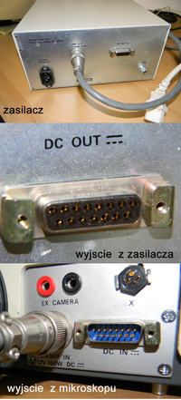 kabel zasilajacy do mikroskopu - zlacza DB-15