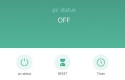 View of an app showing the status of a computer with buttons.