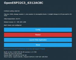 User interface of the OpenESP32C3 system with configuration buttons.