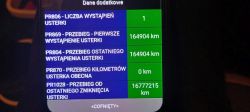 Zrzut ekranu z diagnoskopu z danymi dotyczącymi usterki w pojeździe