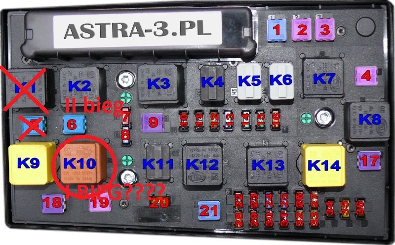 Astra H 1,6XEP - naprawa 1-go biegu wentylatora chłodnicy