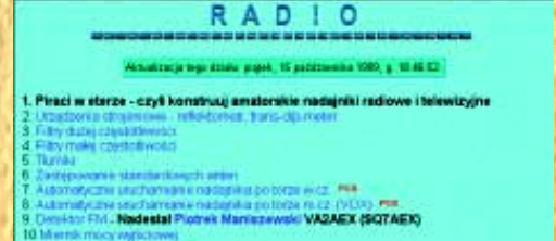 Screenshot of a 1999 website about the construction of amateur radio transmitters.
