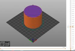 Wizualizacja modelu 3D do druku przedstawiającego cylindryczny obiekt w programie slicer.