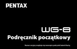 Okładka podręcznika początkowego do aparatu PENTAX WG-8 na czarnym tle