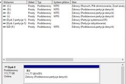 Screenshot of Windows Disk Management showing various disk partitions, all healthy. Disk marked as Kingston SA400.