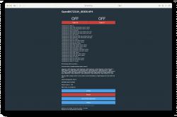 Screenshot of the OpenBK7231N user interface showing sensor status and settings.