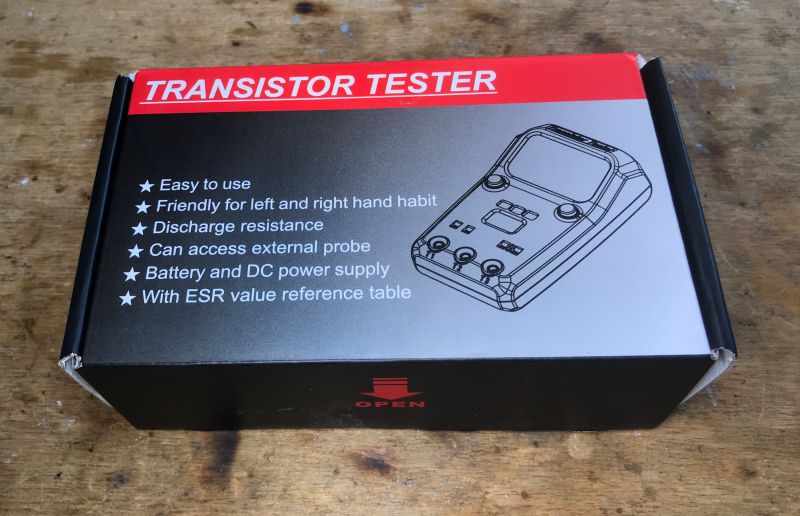 BSIDE ESR02 Pro Transistor Tester Box Box of BSIDE ESR02 Pro transistor tester.