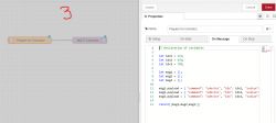 Two connected nodes Prepare for Domoticz and MQTT Domoticz with visible script.